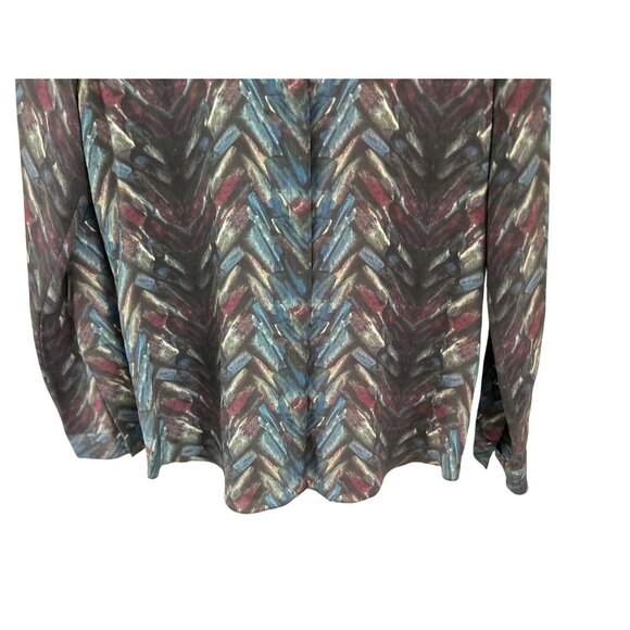 Thomas Pink 100% Silk Long Sleeve Abstract Print Button-Up Shirt Size 10 Multico - Picture 4 of 8